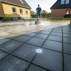 Lokal fliserens i Ølstykke udført med professionelt hedevandsudstyr.